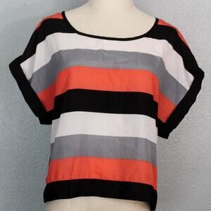 Heart Soul Open Back Tie Striped Tunic Size XL